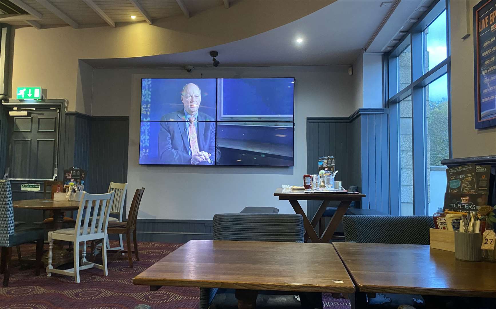 It had a dart board, fruit machine and live football streaming on a large screen