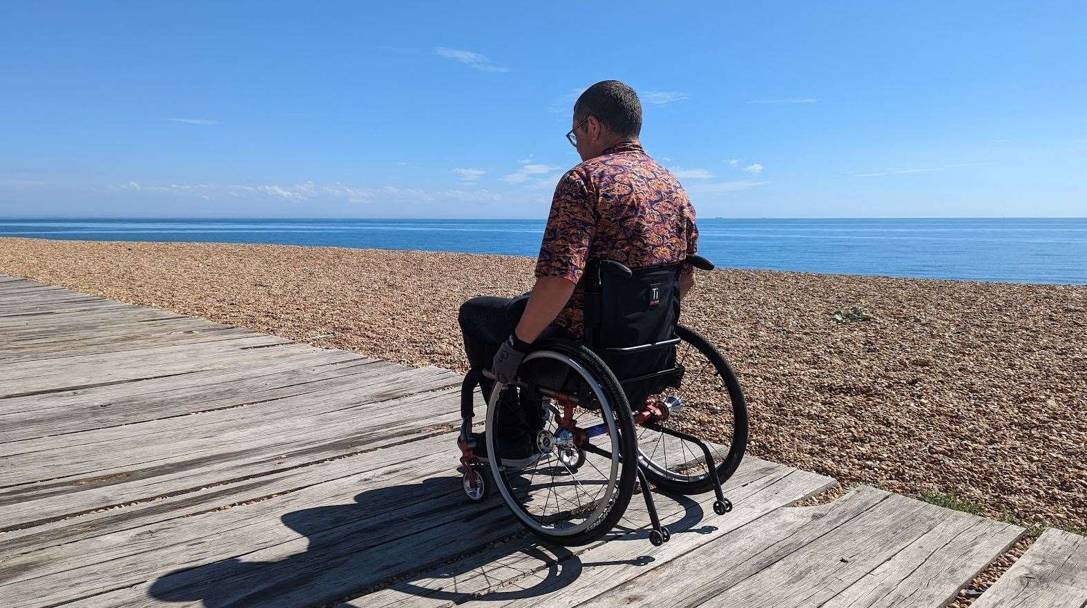 Cllr Tim Prater tackles the seafront boardwalk