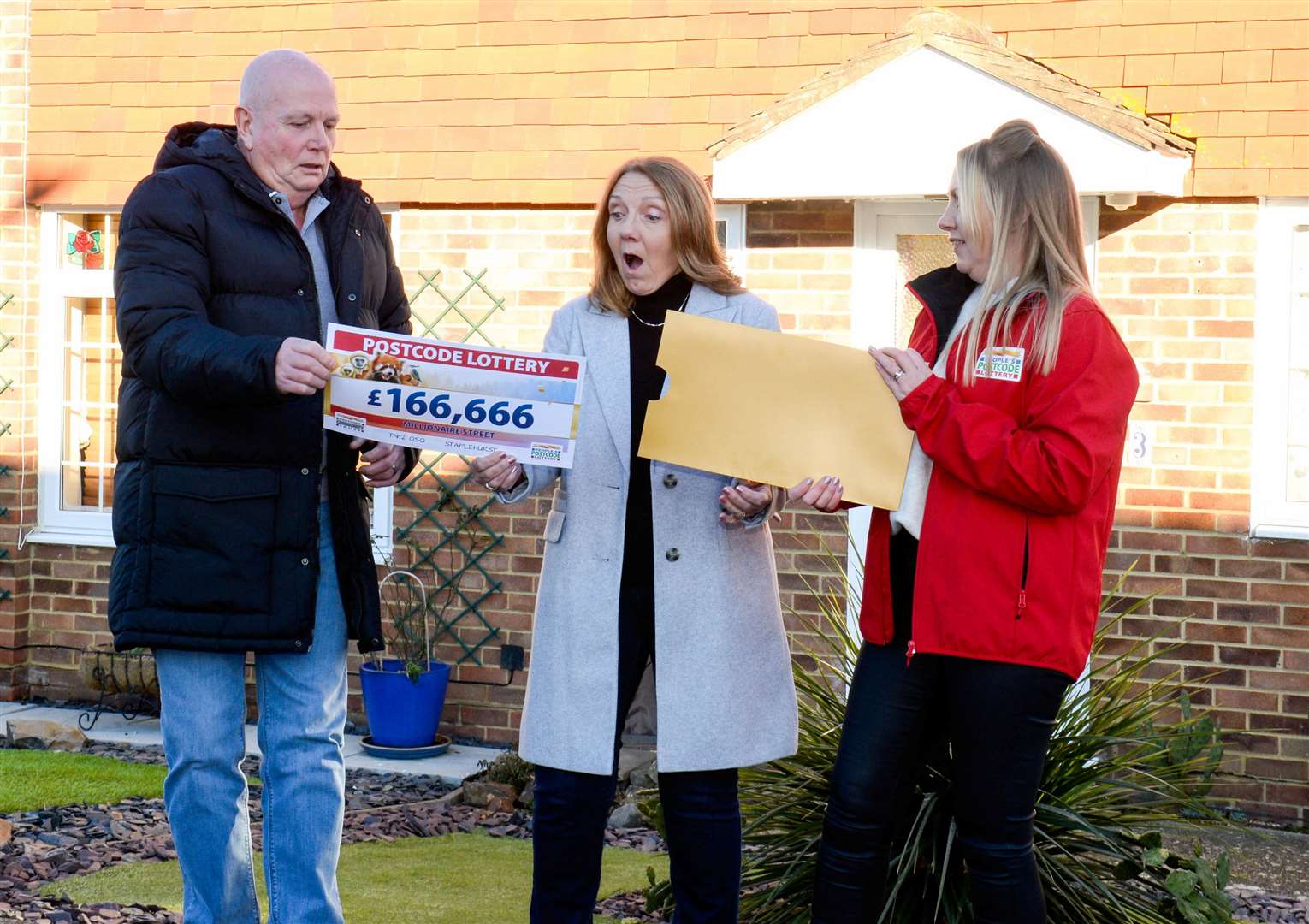 Tony and Sharon Frater with their daughter, Kelly Southby. Picture: People's Postcode Lottery