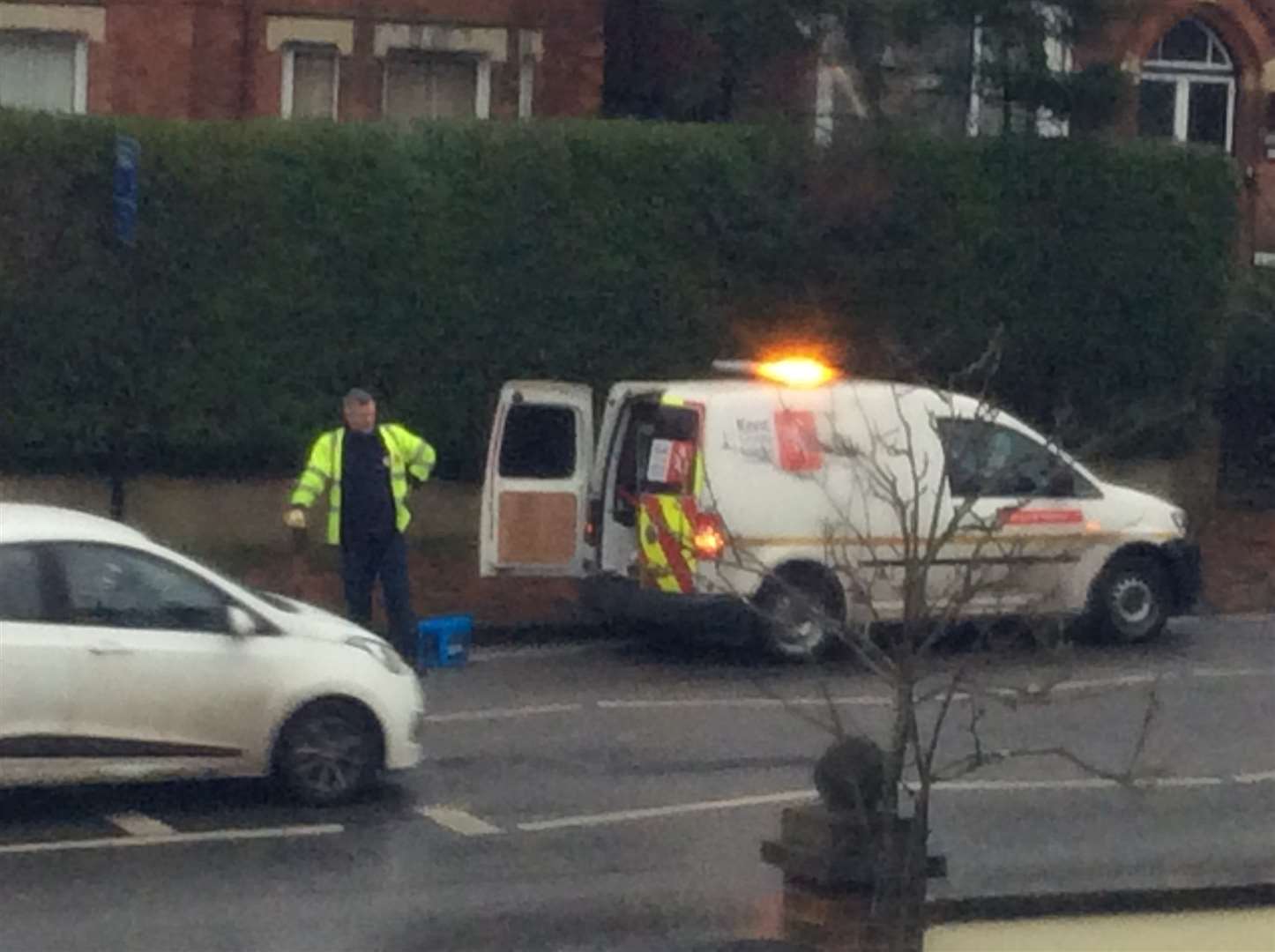 The KCC Highways engineer was carrying out repairs in Tunbridge Wells today.