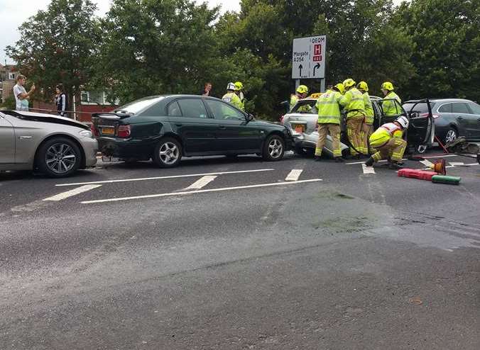 The scene of the crash. Picture: Elaine Hill