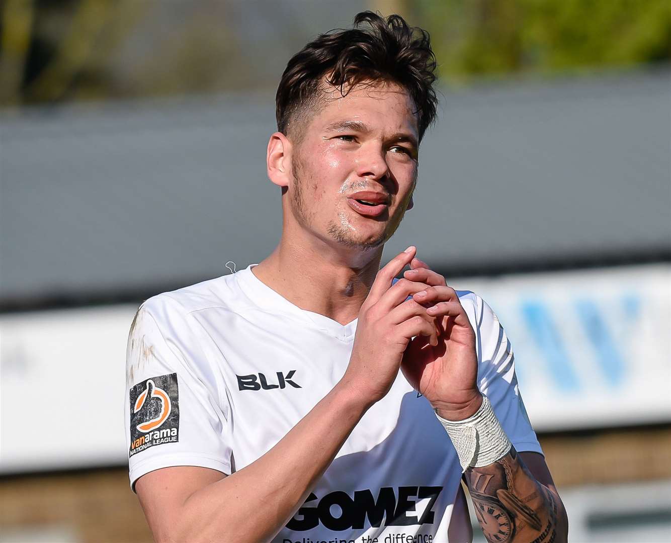 Alfie Pavey scored his third goal in two games for Dover against Dagenham on Tuesday night. Picture: Alan Langley