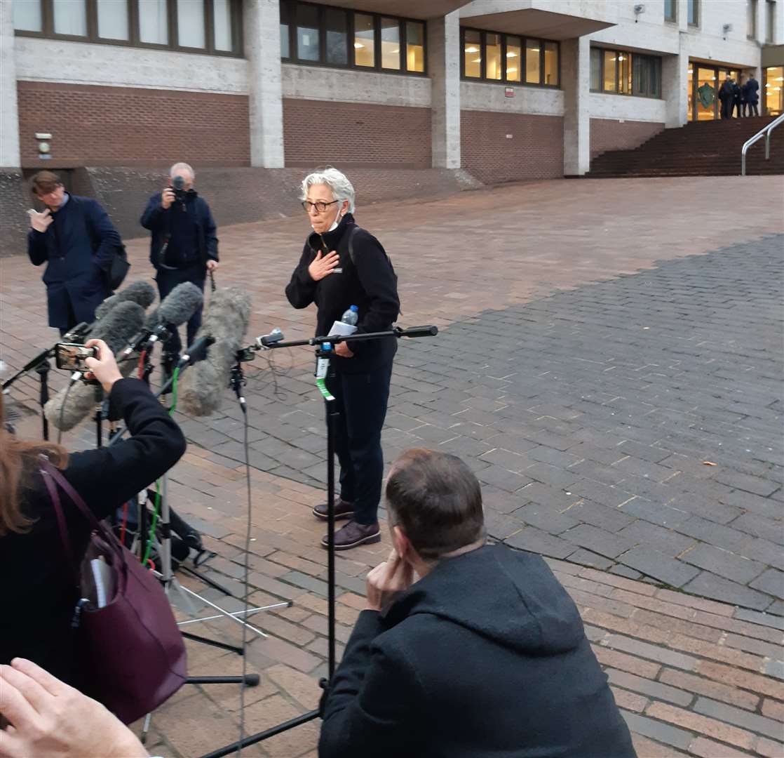 Nevres Kemal speaking outside court