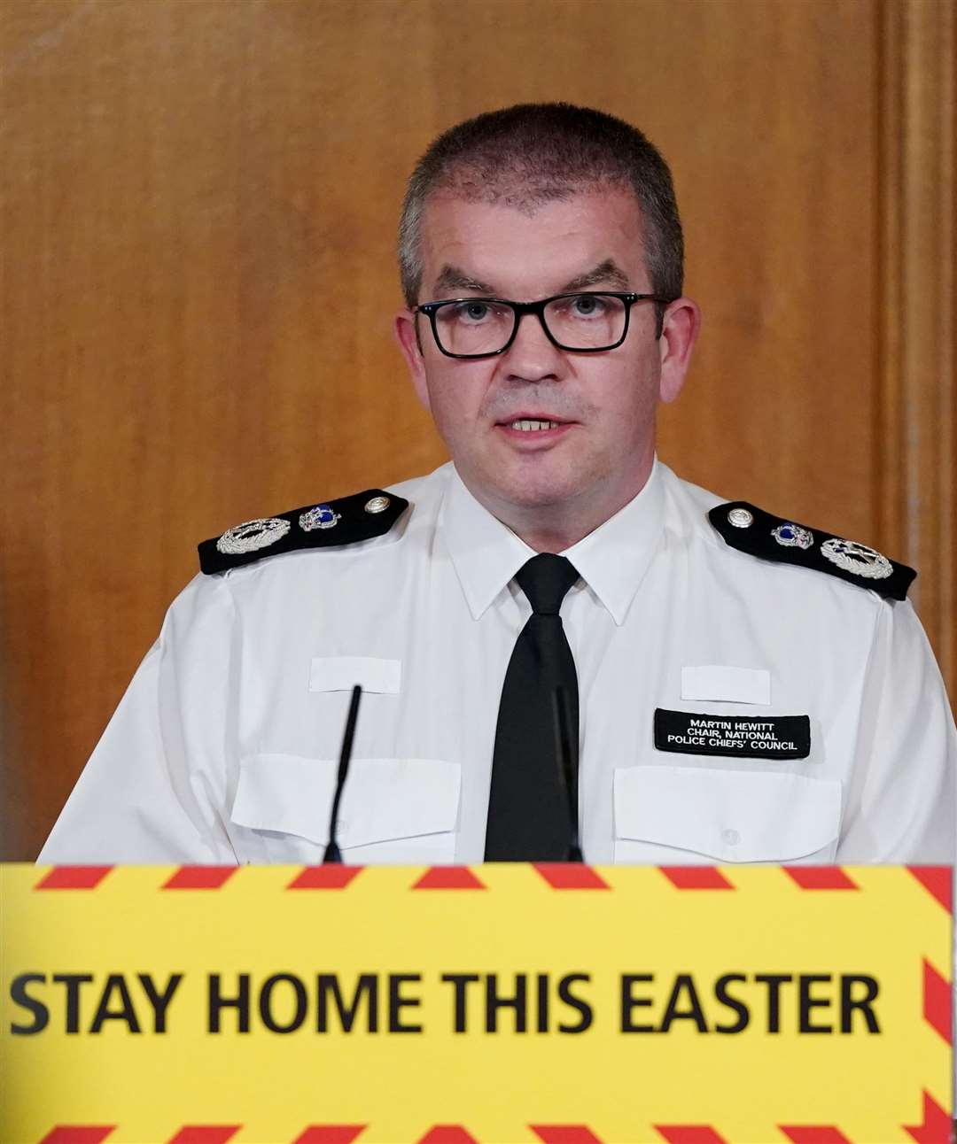 Chair of the National Police Chiefs’ Council Martin Hewitt during a media briefing in Downing Street, London, on coronavirus (Pippa Fowles/10 Downing Street/Crown Copyright)