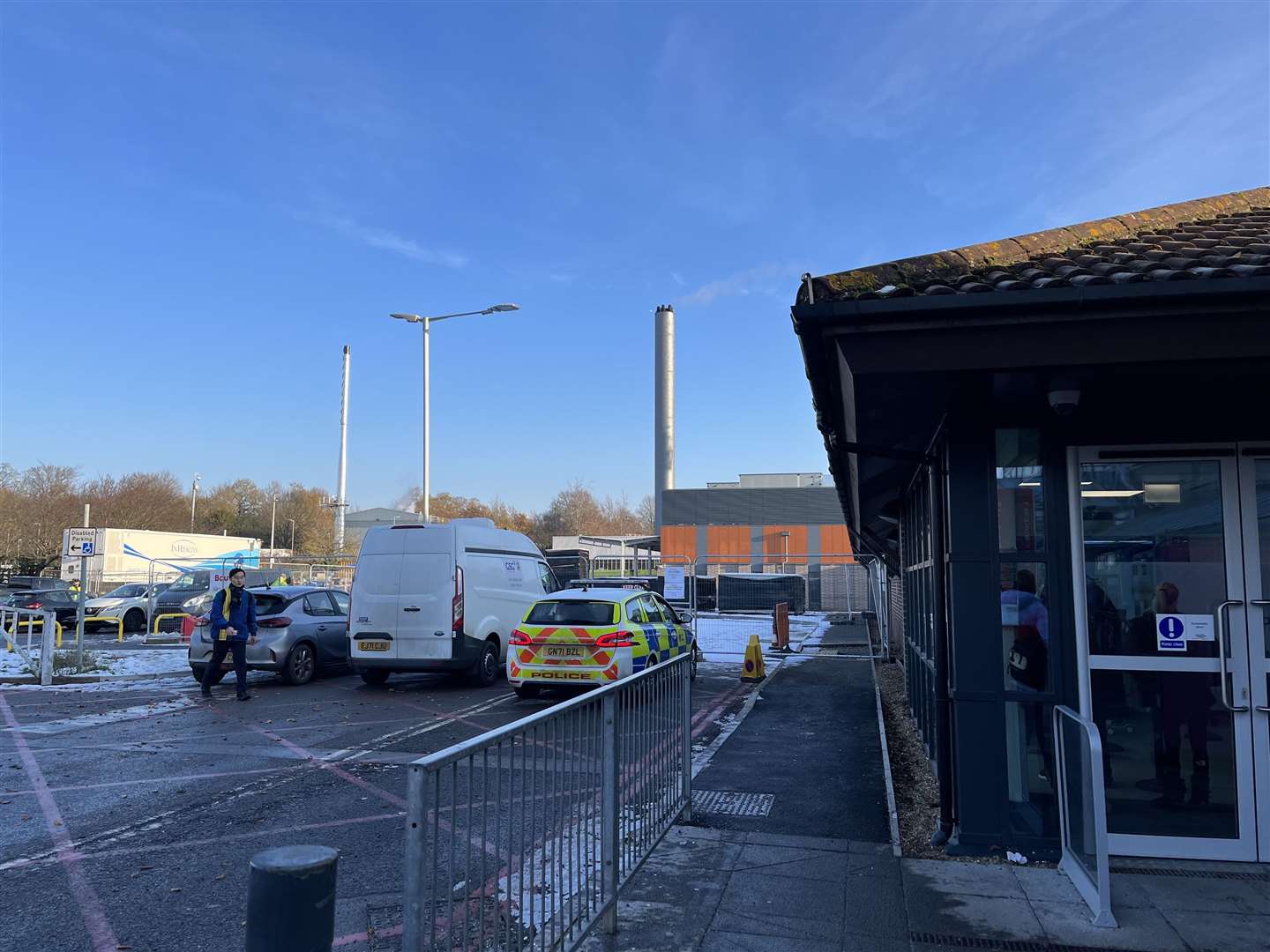 Police outside the William Harvey Hospital in Ashford