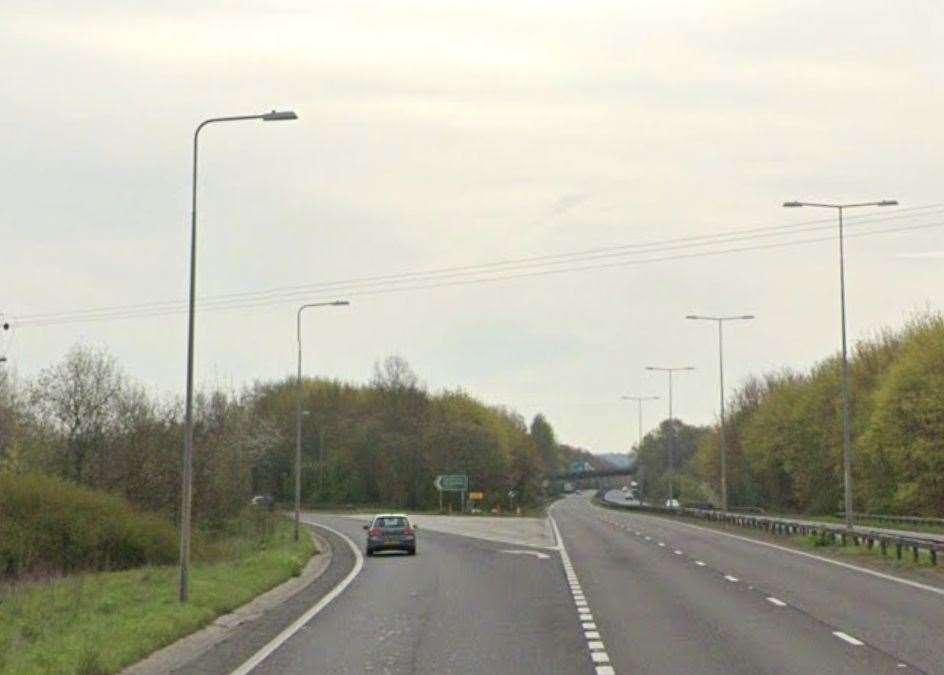 A car fire has closed the A2 in Harbledown, Canterbury. Picture: Google