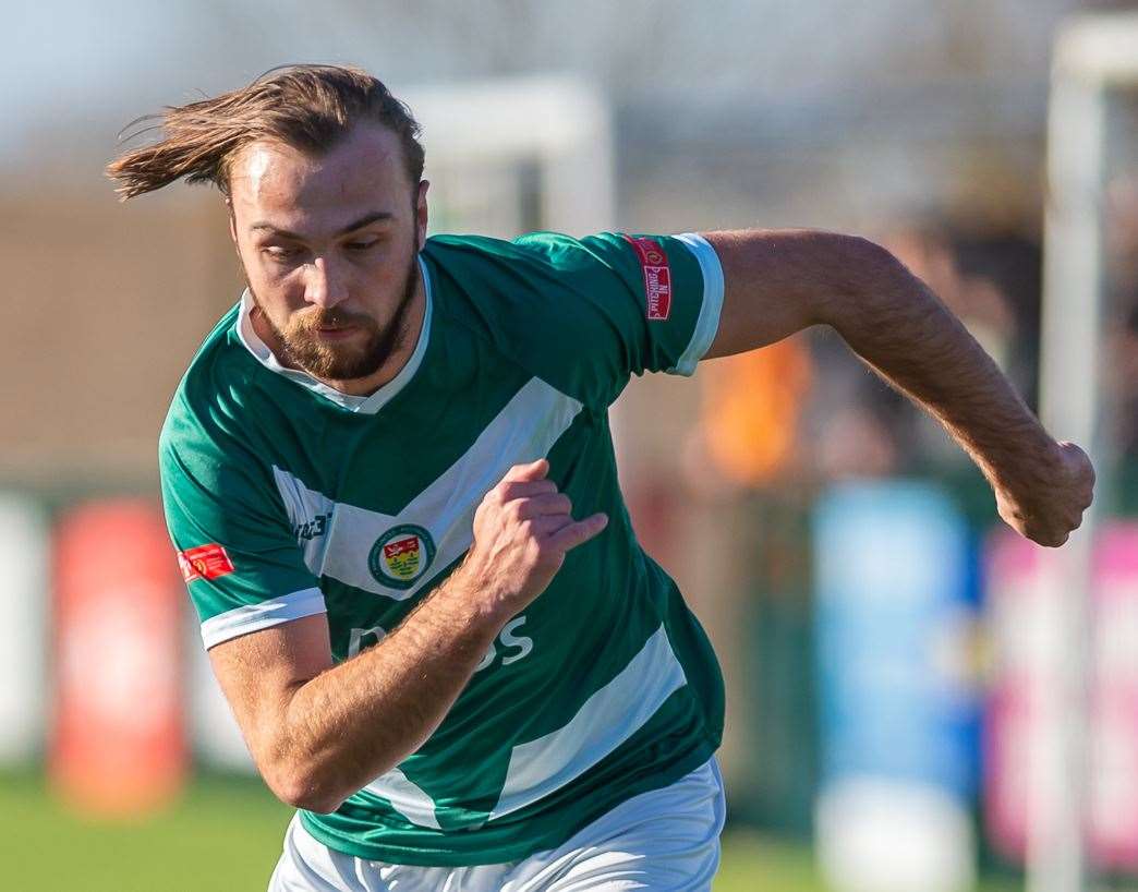 Lydd Town striker Luke Burdon. Picture: Ian Scammell