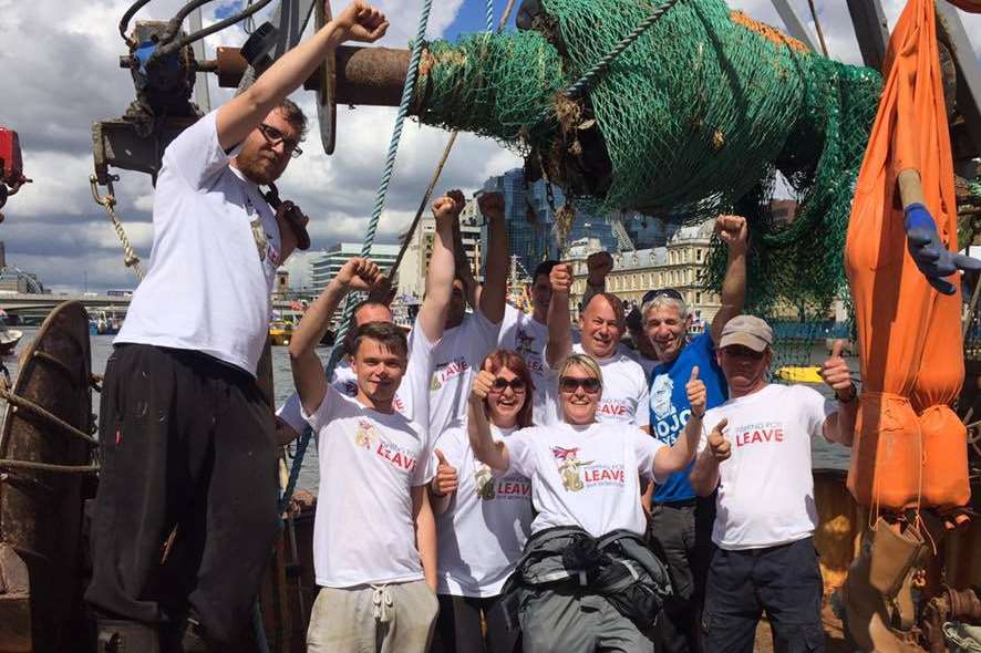 The Faversham fishermen set out on the Brexit campaign.