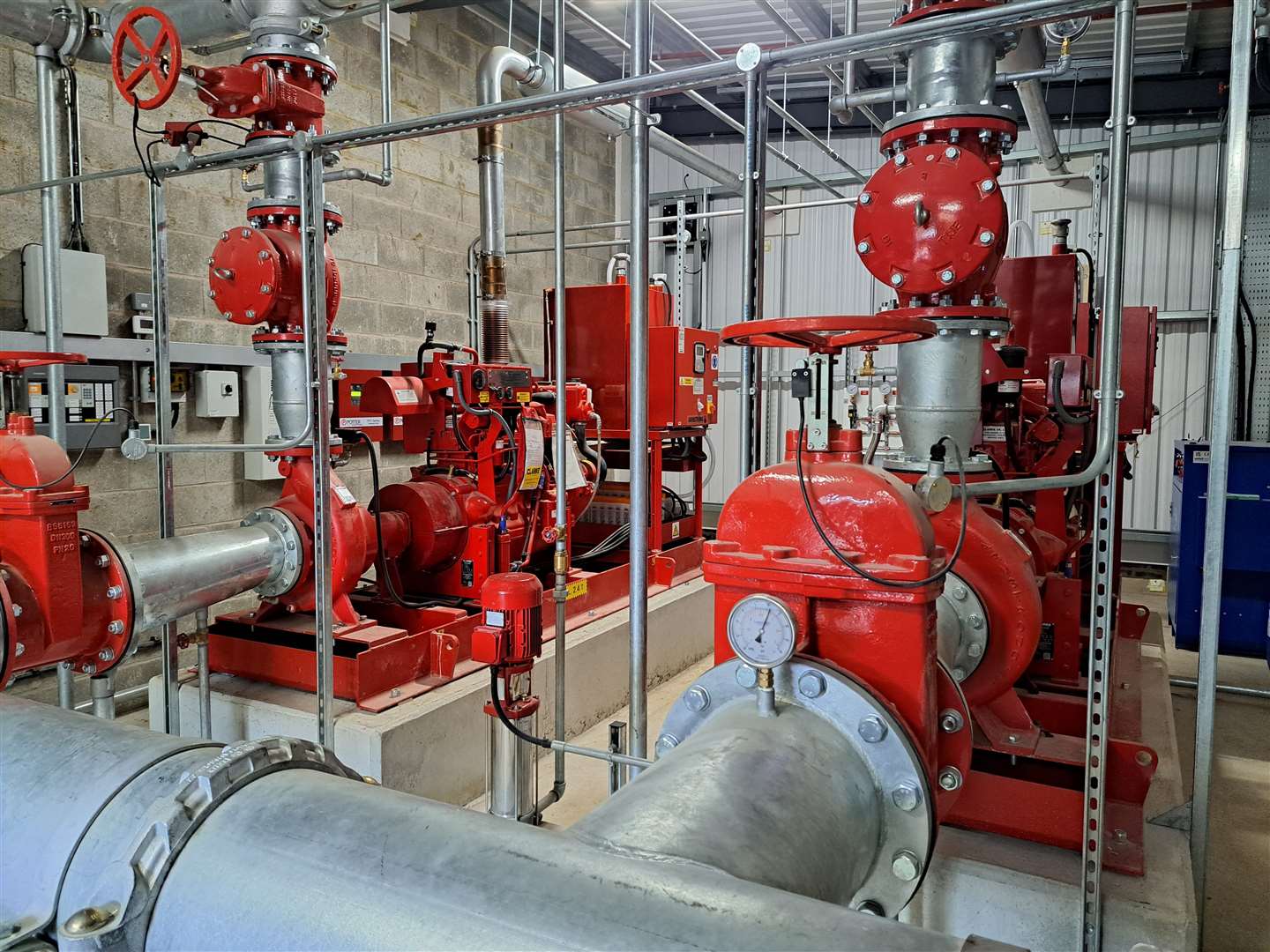 Pumps for the fire-prevention deluge system at the new Sevenoaks waste transfer station