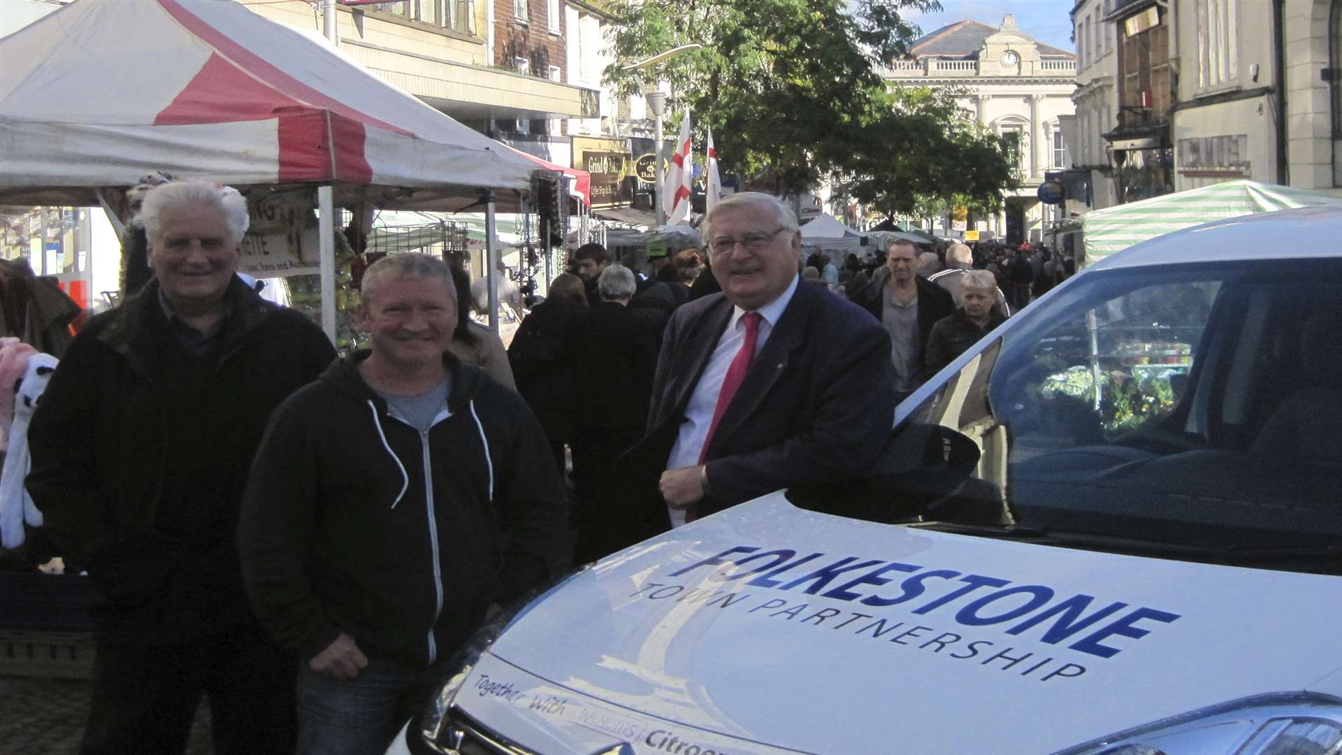 David Taylor, who initiated the sprucer scheme, Pete Phillips, the Folkestone Sprucer and right, co-founder John Barber