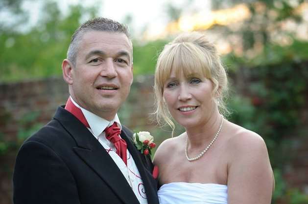 Gill and Cliff on their wedding day