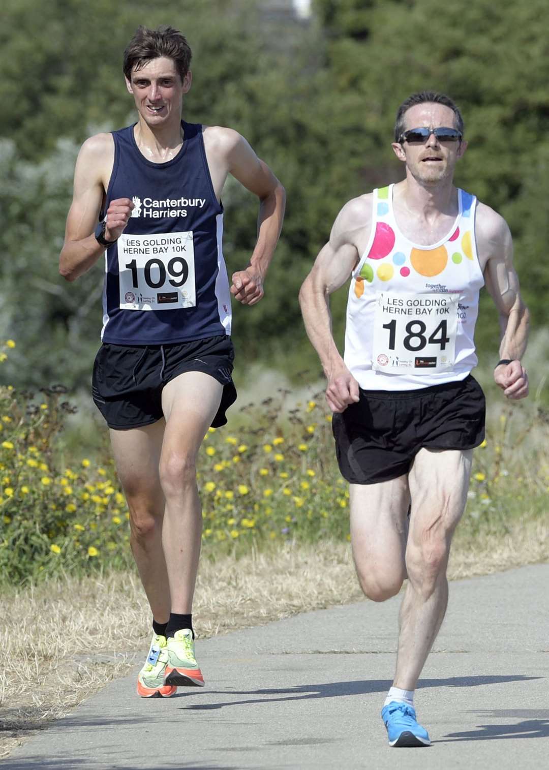 No.109 Peter Hogben battles No.184 Julian Rendall for victory. Picture: Barry Goodwin (58030889)