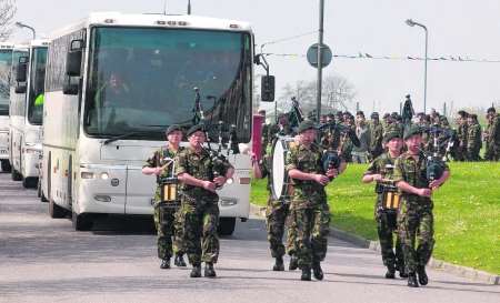 Gurkha band welcomes home Folkestone Gurkhas