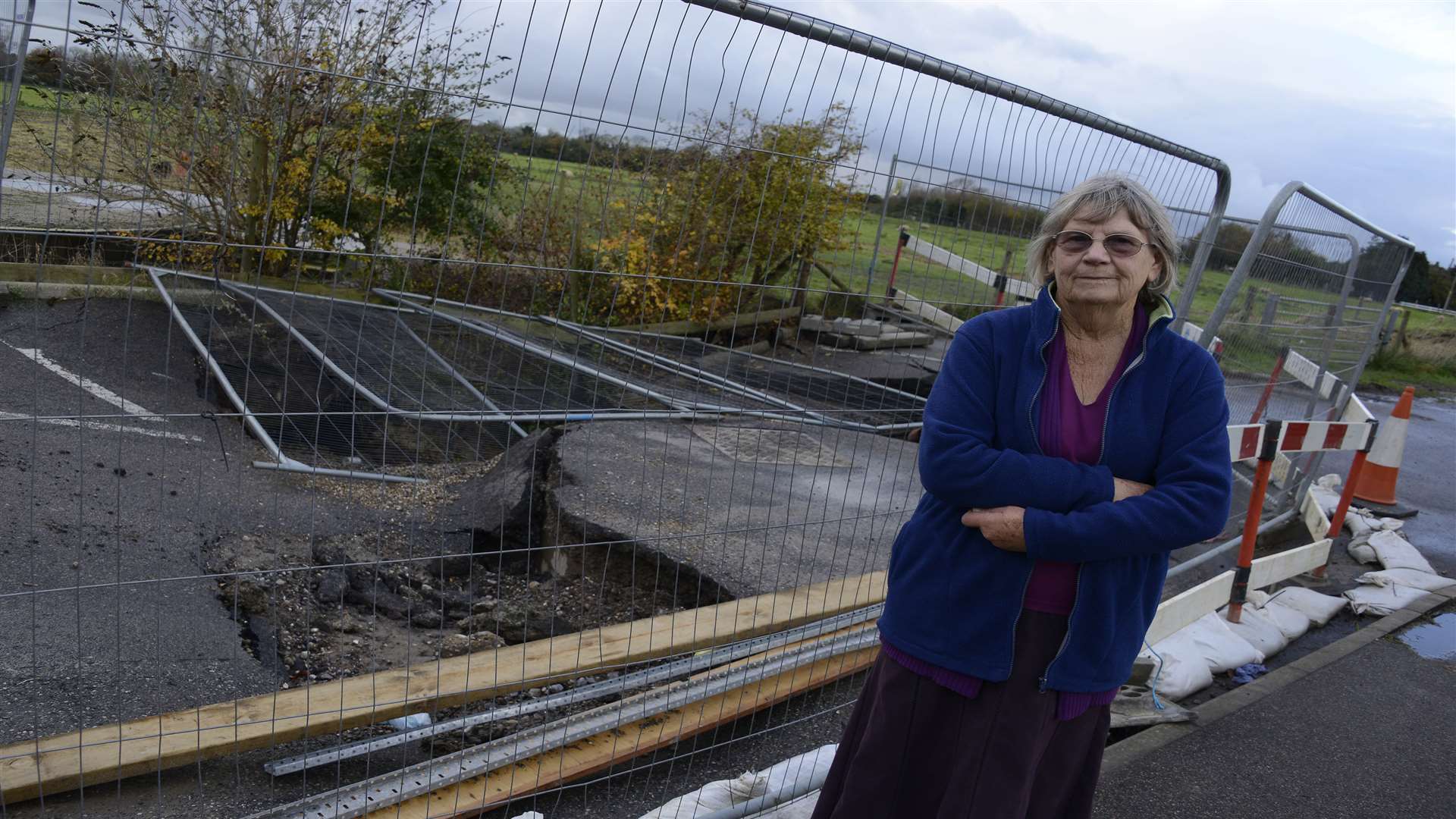 Yvonne Carter is worried about the sinkhole. Picture: Paul Amos