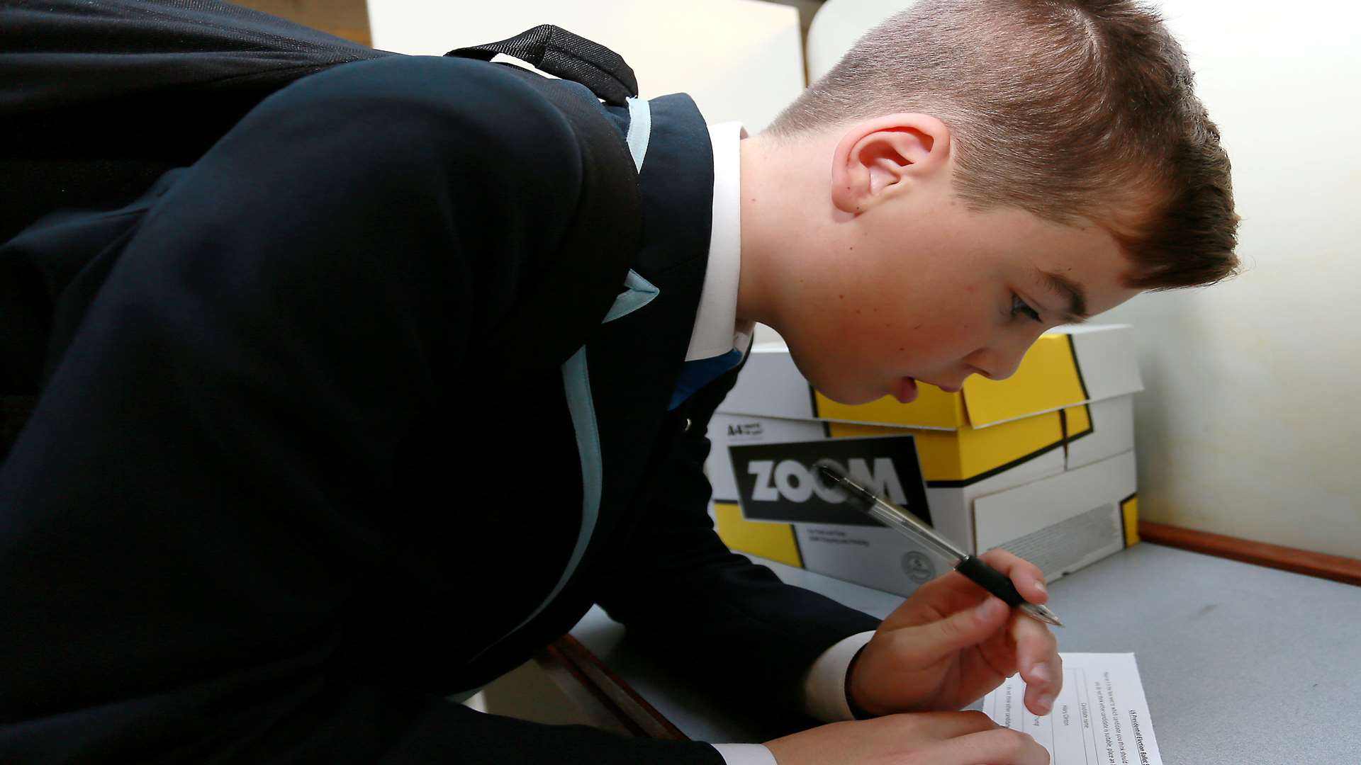 A pupil casts his vote - but was it for Trump or Clinton?