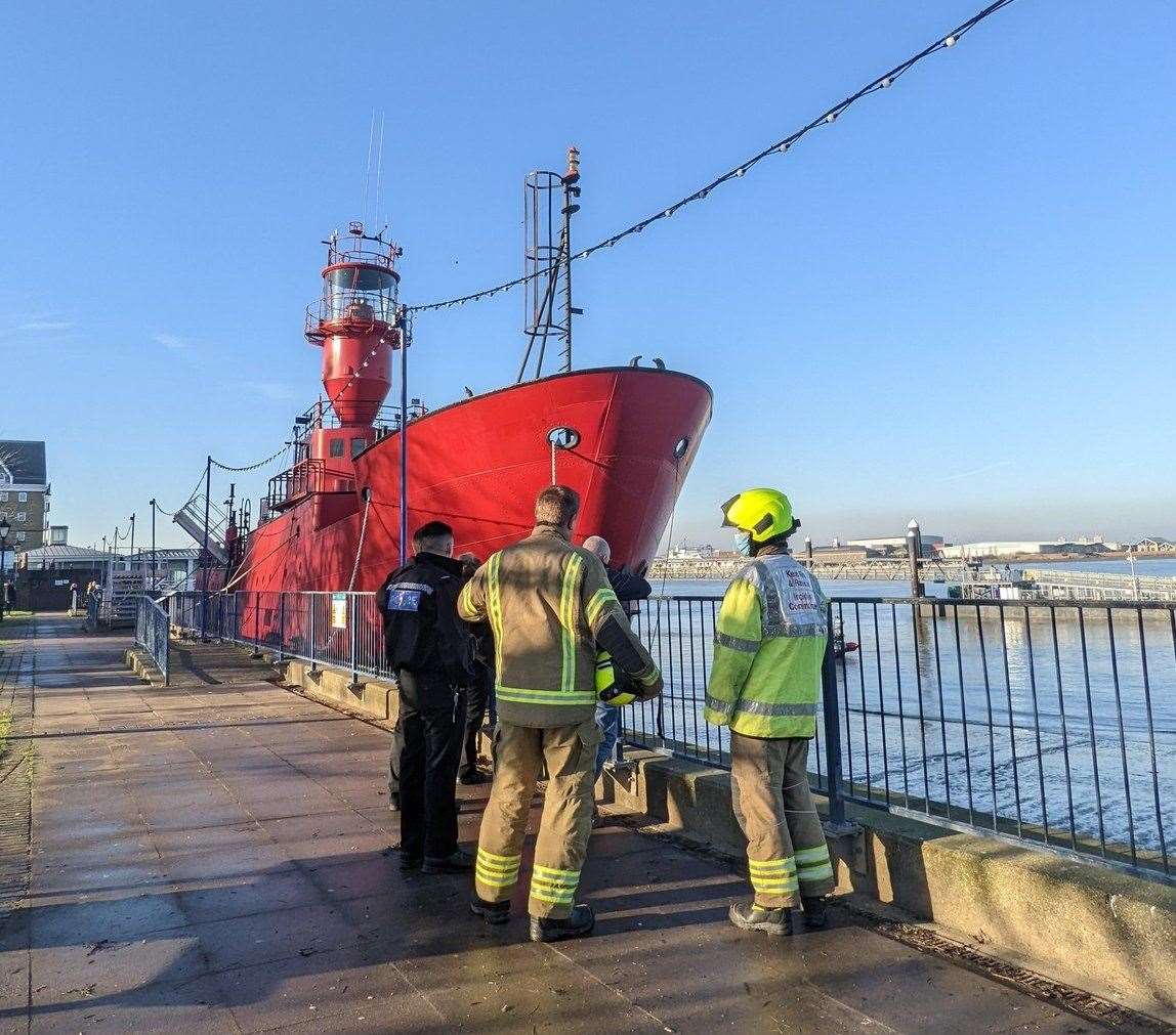 Firefighters and officers at the scene. Picture: @vyberoom