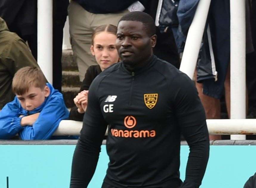 Maidstone United manager George Elokobi. Picture: Steve Terrell