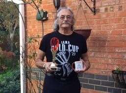 Sittingbourne weightlifter John Merner with his Gold Cup trophy.