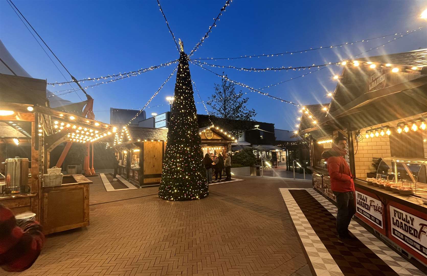 The Christmas tree is the centrepiece of the market