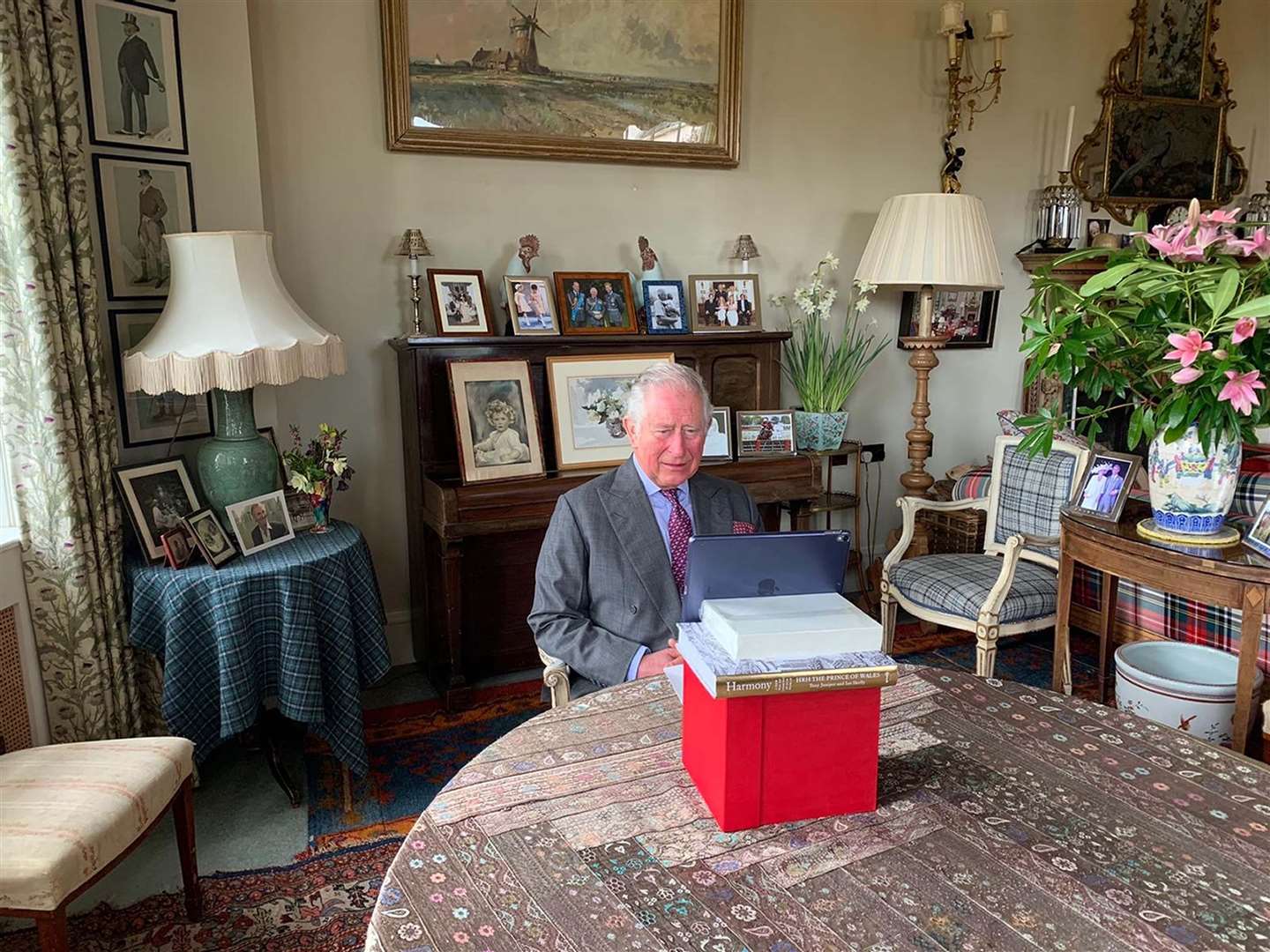 The prince opening the NHS Nightingale Hospital via video link from Birkhall (Clarence House/PA)