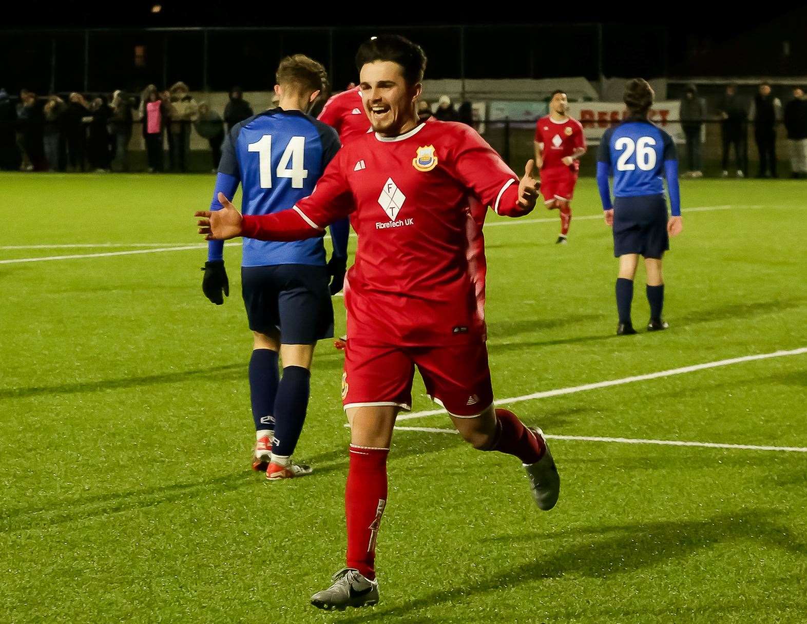 Liam Gillies puts the Oystermen in front. Picture: Les Biggs