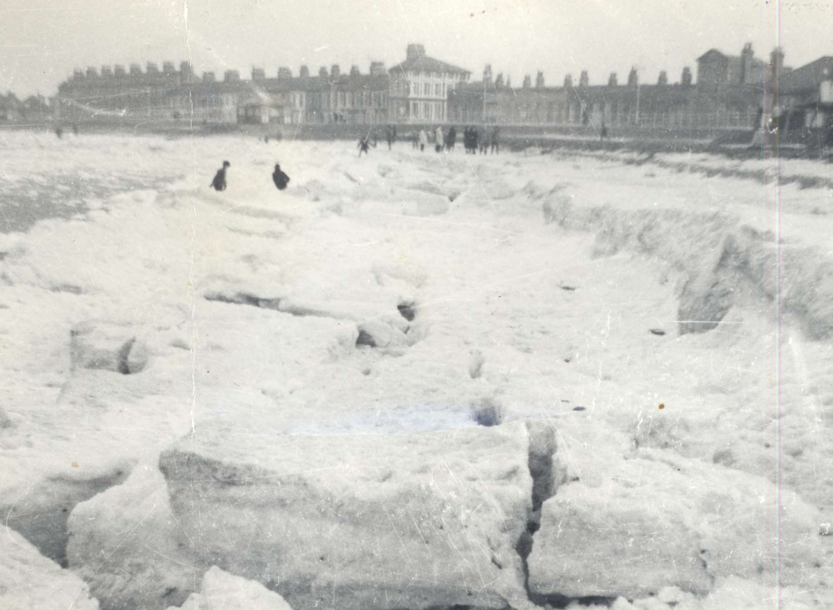 Frozen sea, Marine Parade, Sheerness, February 1963