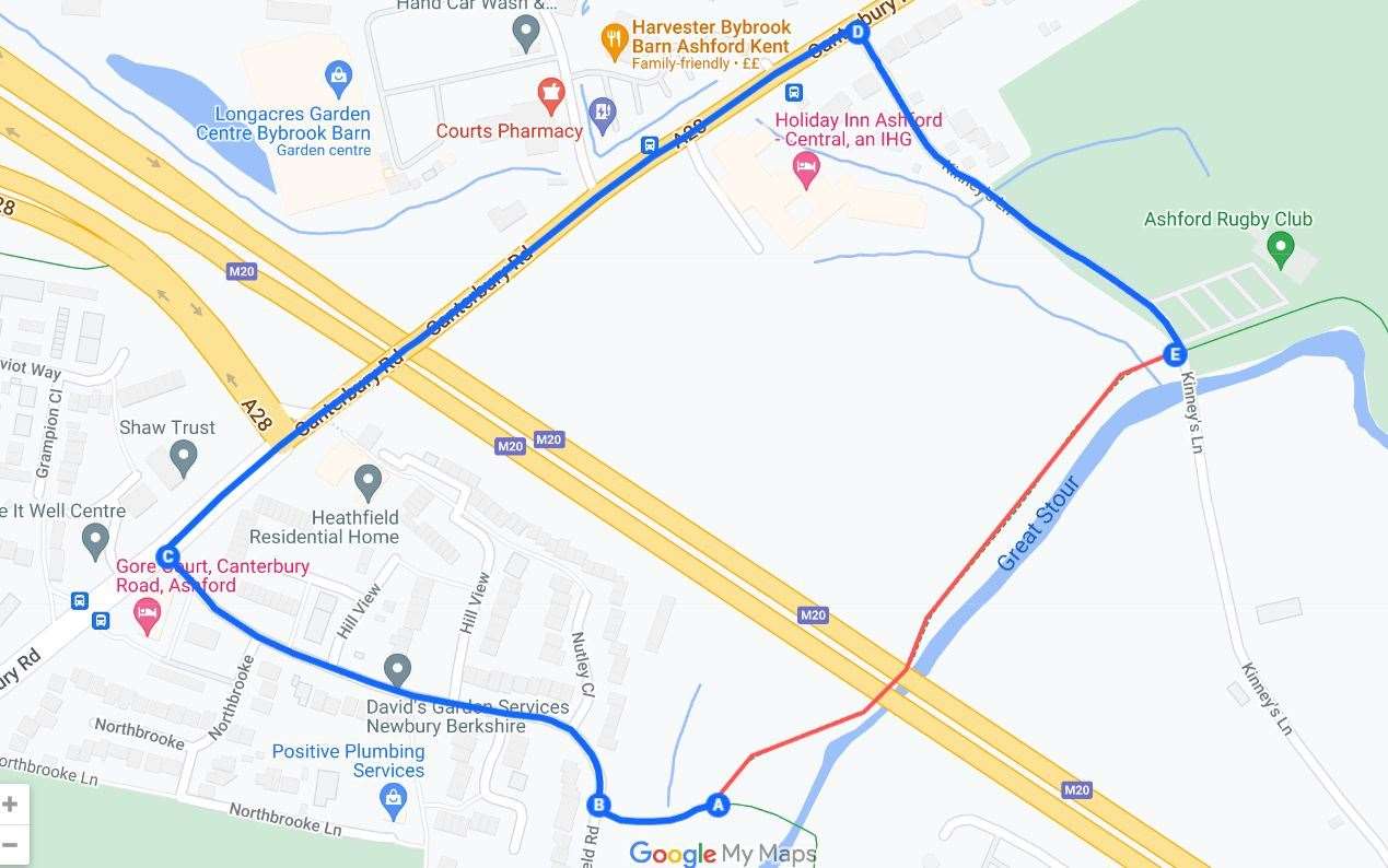 The diversion route set by National Highways