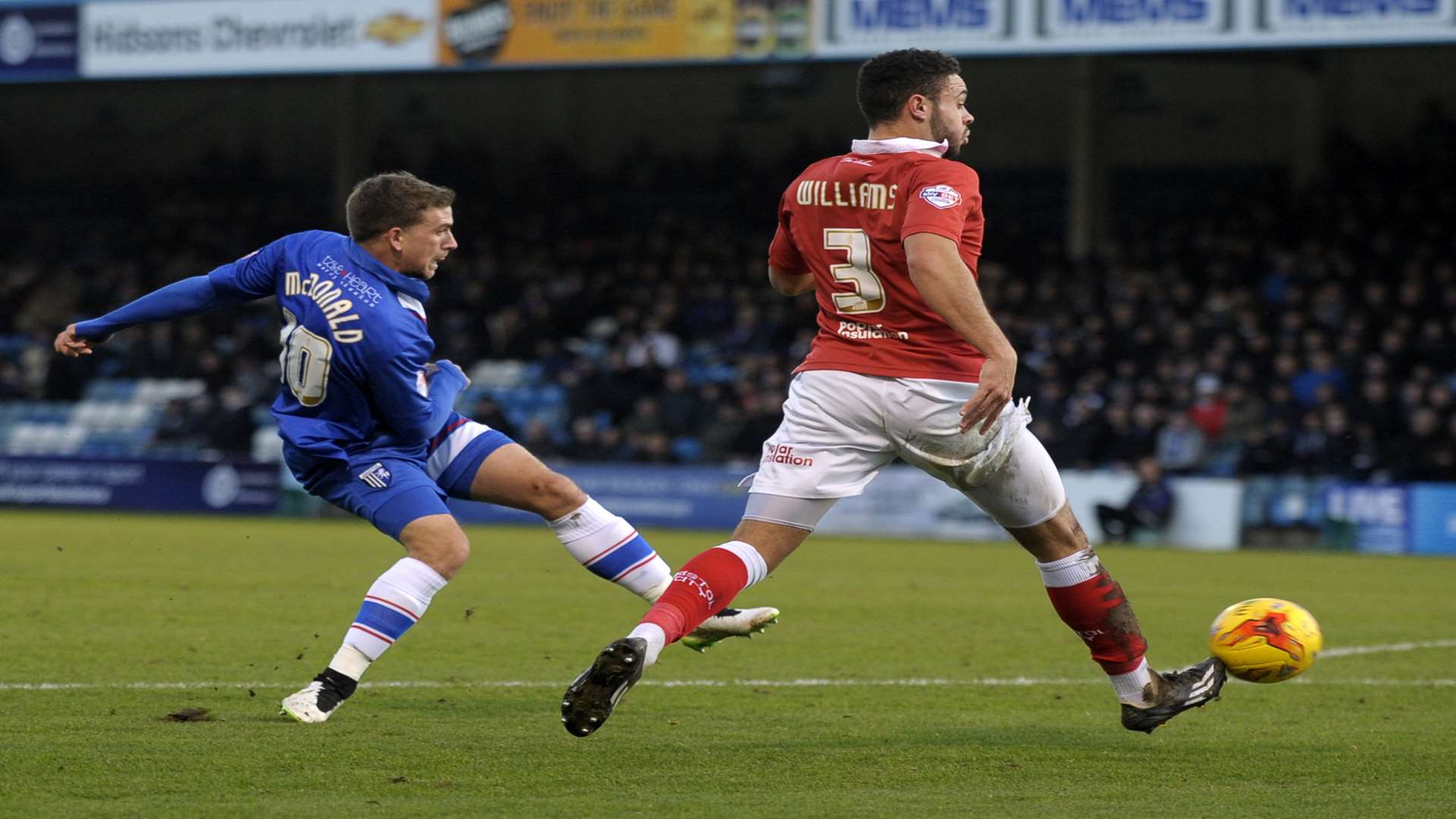 Cody McDonald tries his luck in the first half Picture: Barry Goodwin