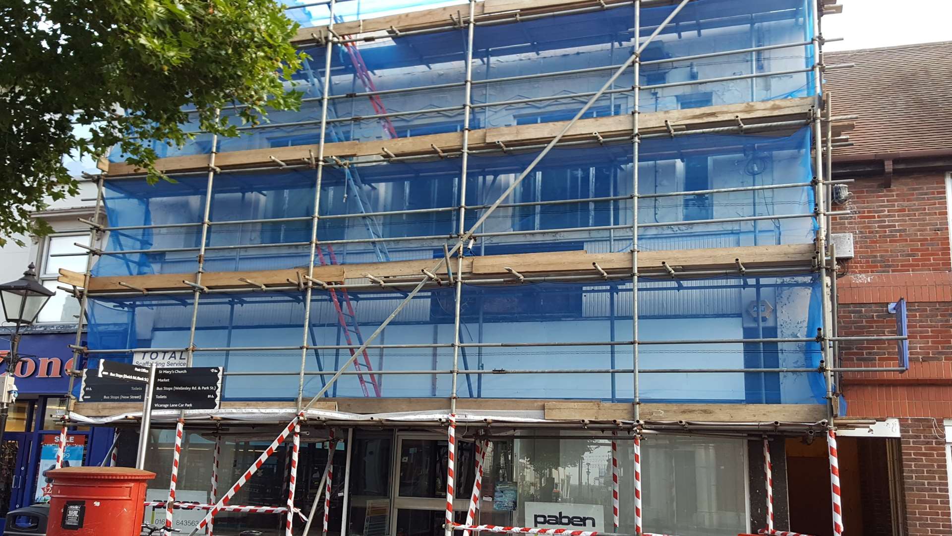 Work on the former Burton shop has shut the footpath