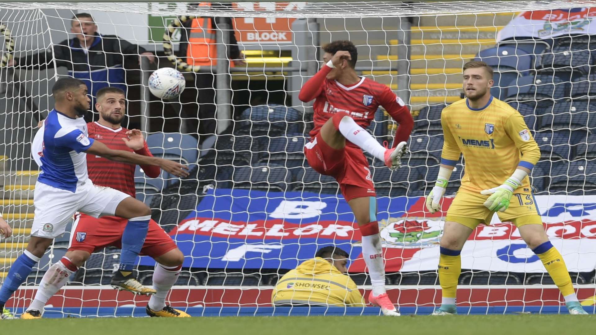 Ex-Gill Dominic Samuel prepares to fire home the winner just after the half-hour Picture: Barry Goodwin