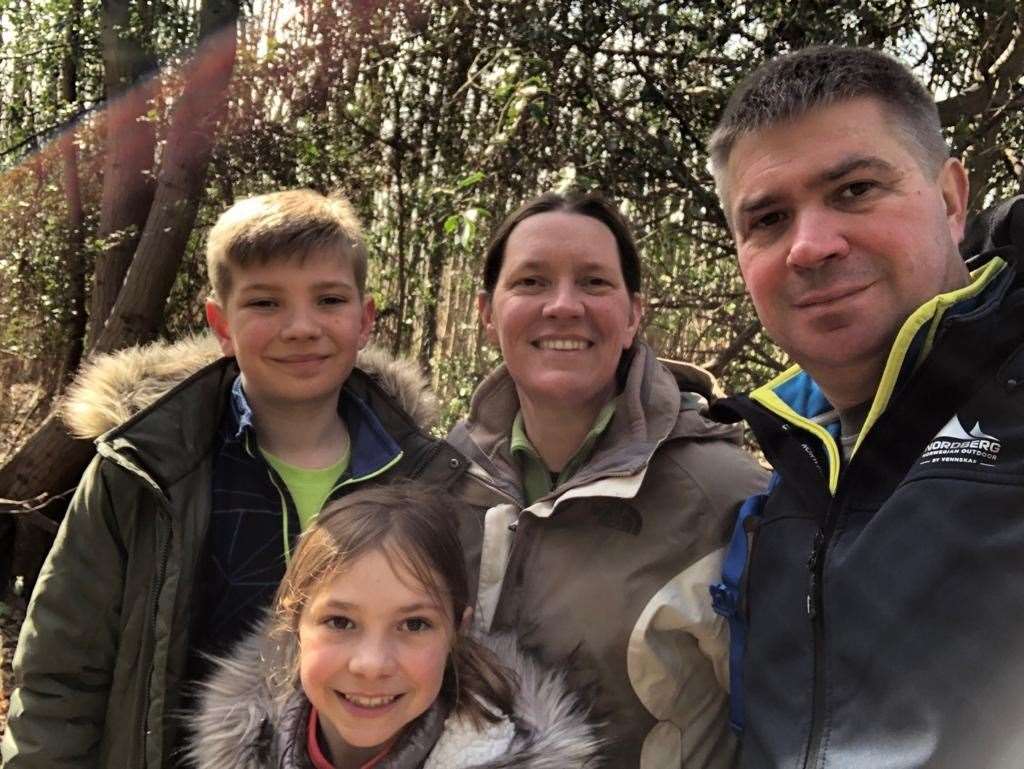 Mark Towens and his family - wife Claire and children Jamie and Katie. Picture: Mark Towens