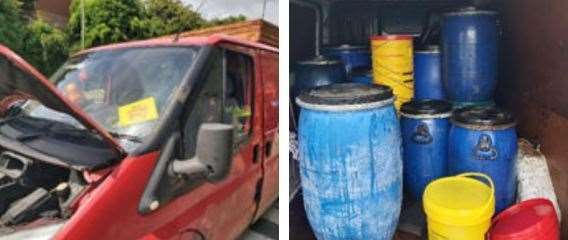 Police seized five vans and checked drivers across Dartford and Gravesend in a bid to tackle fly-tipping problems in the areas. Picture: Kent Police