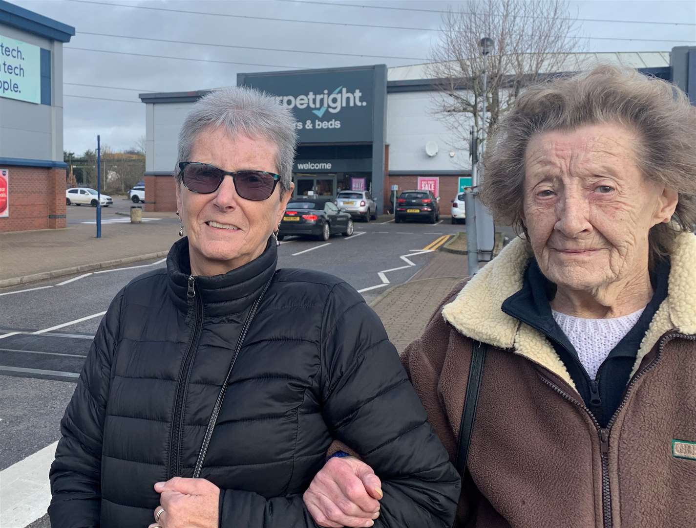 Lesley Knight, pictured with her mother Wyn Juniper, also believed the speed bumps in Canterbury were too high