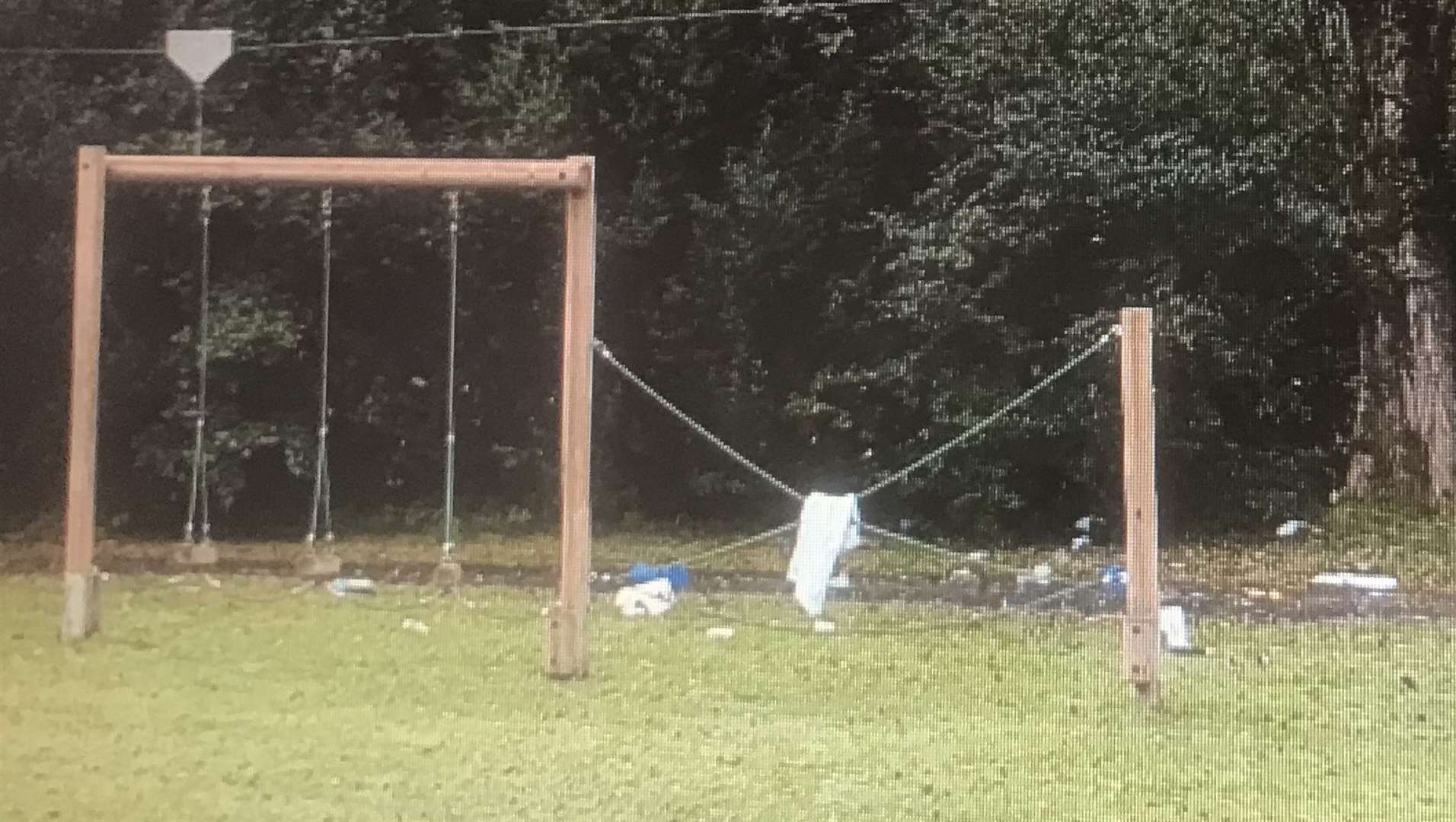 Debris strewn across field