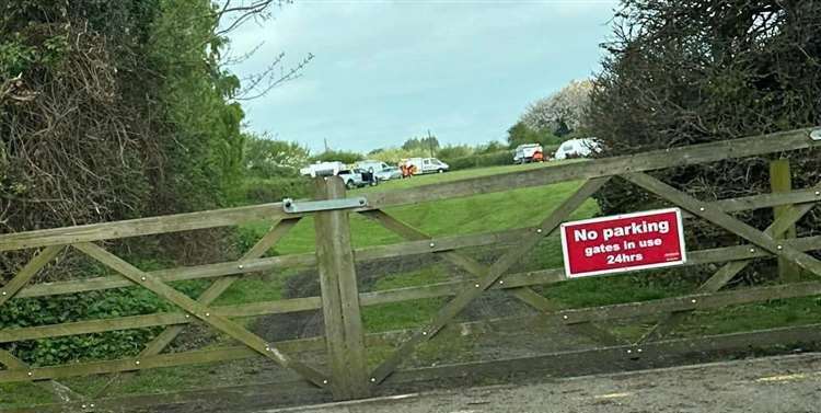 Travellers pitched up at Riverside Country Park in Gillingham last April