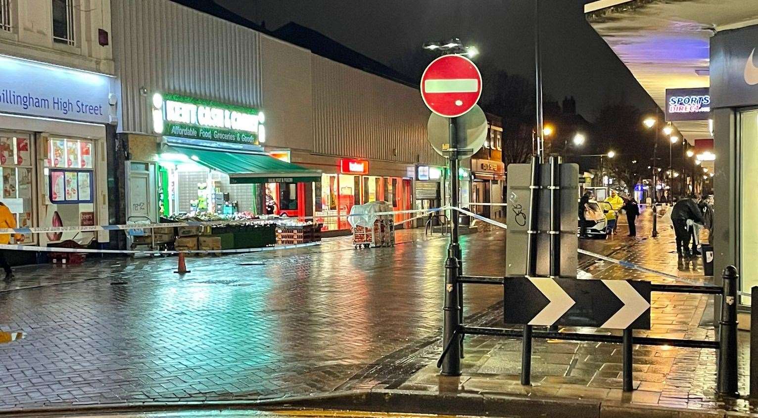 Police have cordoned off part of Gillingham High Street after a suspected stabbing