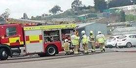 Fire crews are the scene of a blaze at Hawley Garden Centre.