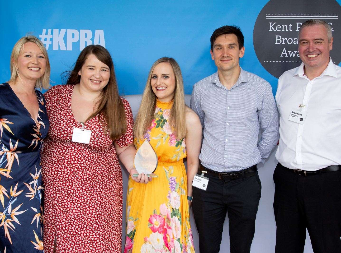 Kent News Website of the Year was won by our sister website KentOnline - some of the editorial team with judge Sian Elvin (centre). Picture: Maxim/Tim Stubbings