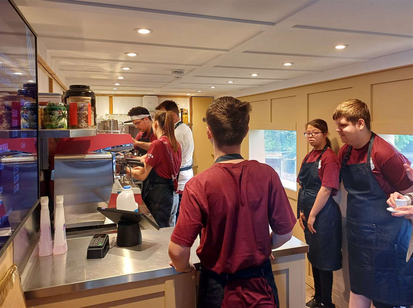 Students are already learning how to make specific drinks and serve customers