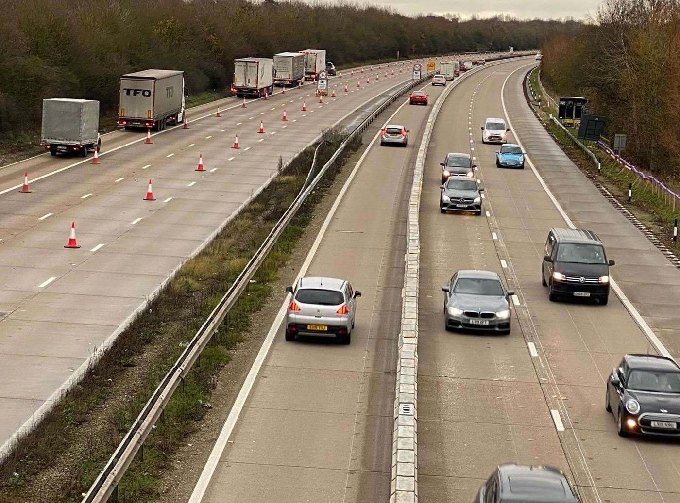 The Operation Brock barrier - which was tested earlier this month and this photo shows - is now in place on the M20