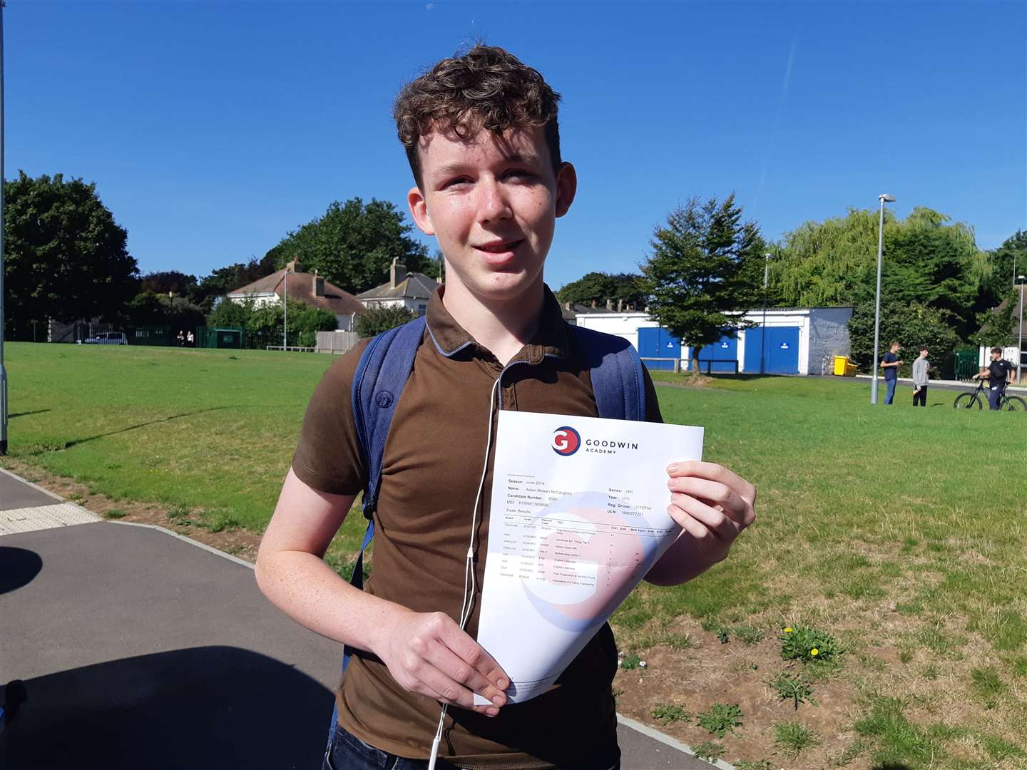 Aspiring engineer Adam McCaughey was pleased with his 5 in English