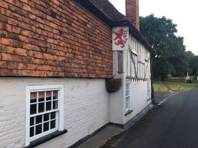 The Red Lion on Crockham Lane in Hernehill dates back more than 650 years and is right on the road. Mind you, the traffic in 1364 would have been very different.