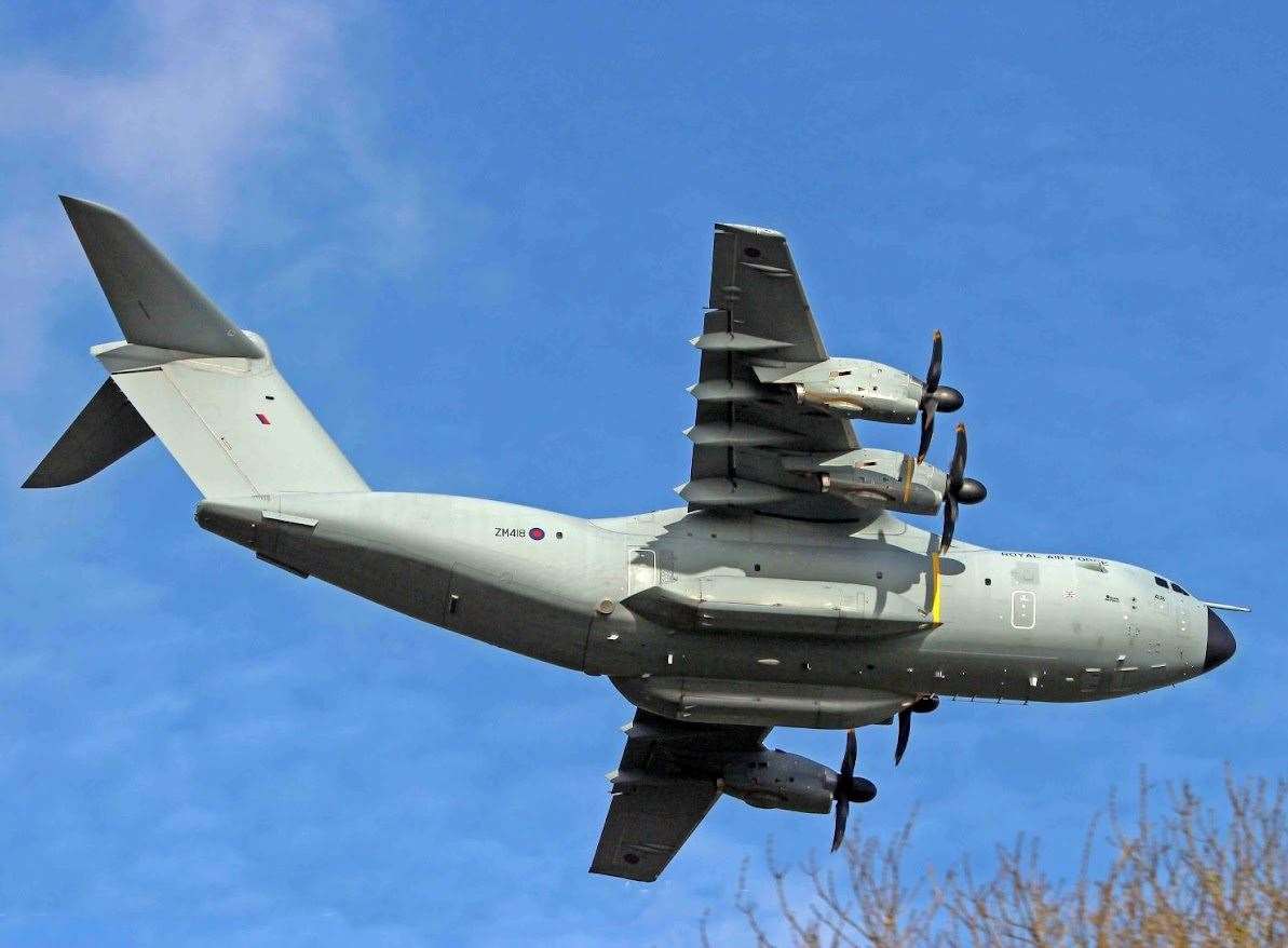 The airbus was just over 600ft in the air as it passed just over the treetops in Folkestone. Picture: Dover Strait Shipping - FotoFlite