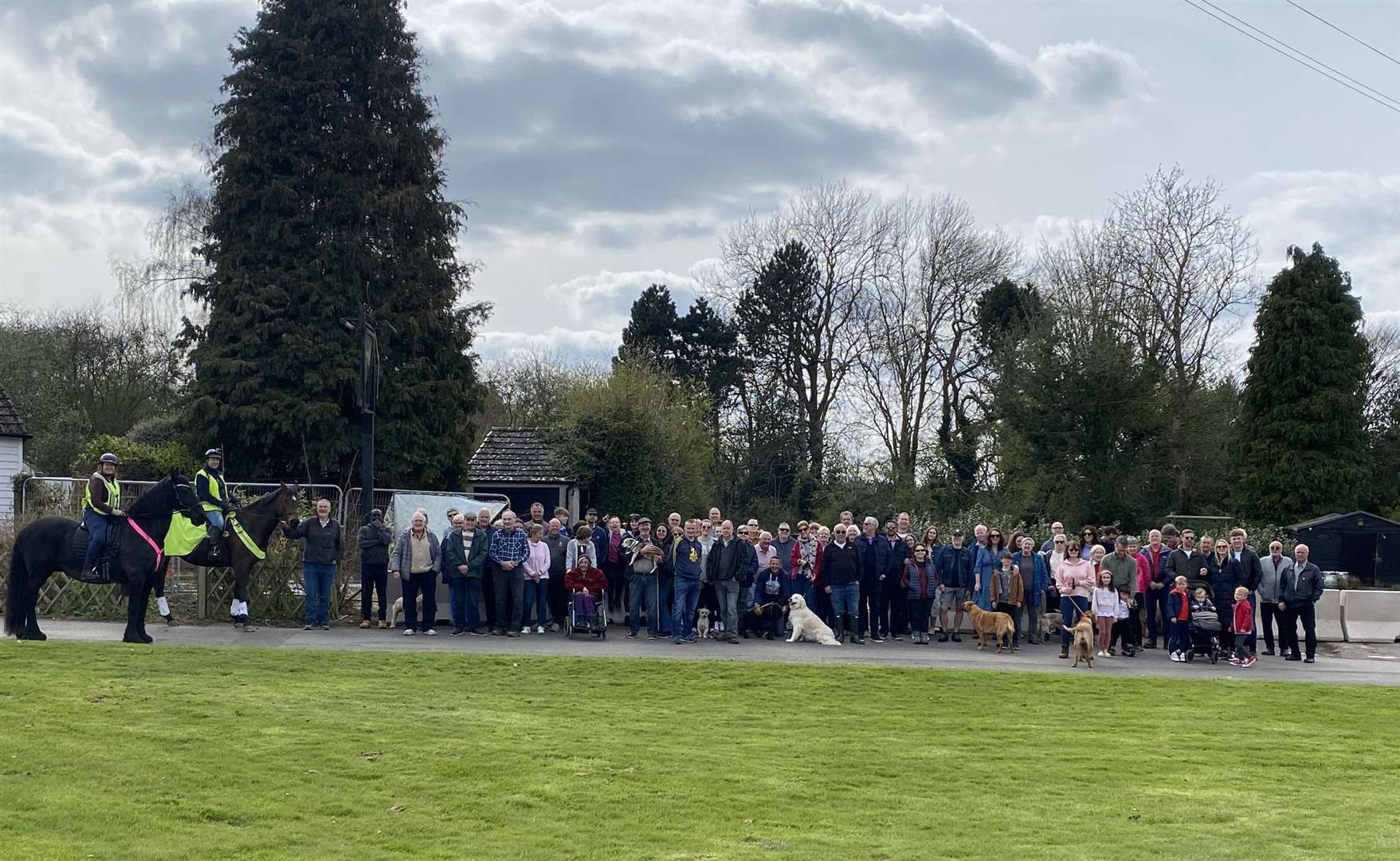 Nearly 100 people came out to show their support for a campaign to save the Green Man pub in Hodsoll Street from redevelopment. Photo: Sally Samuels/The Green Man Recovery Group