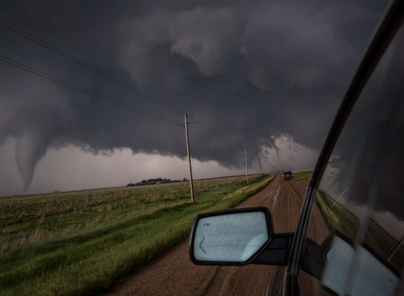 Deal photographer David Christie captured this image of a tornado hitting the ground in three places