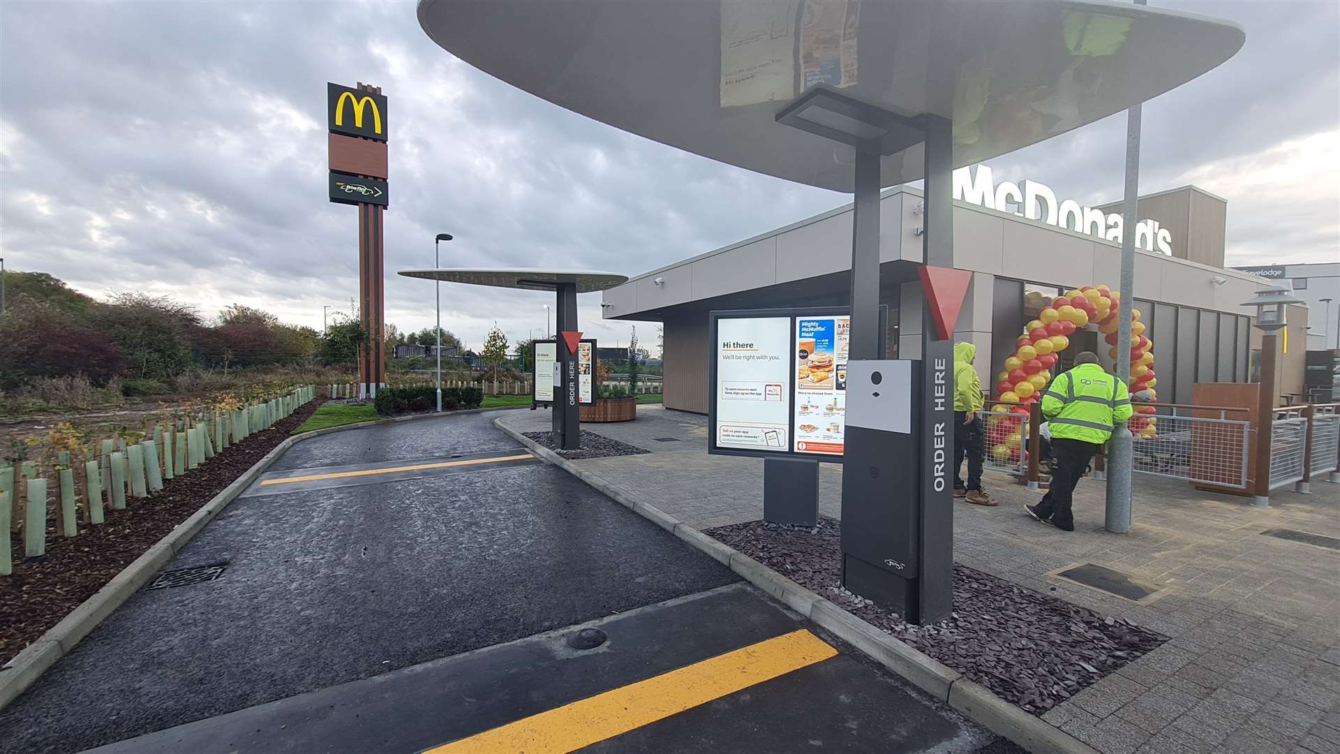 The drive-thru at McDonald's new restaurant at Sandwich