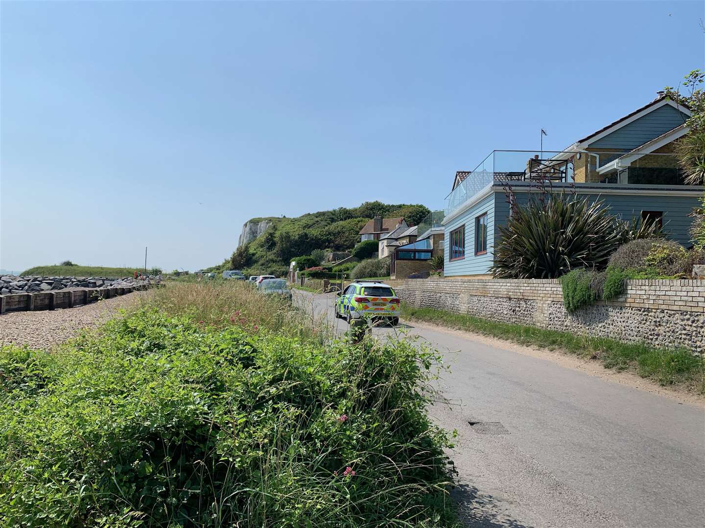 Police at the scene of the landings