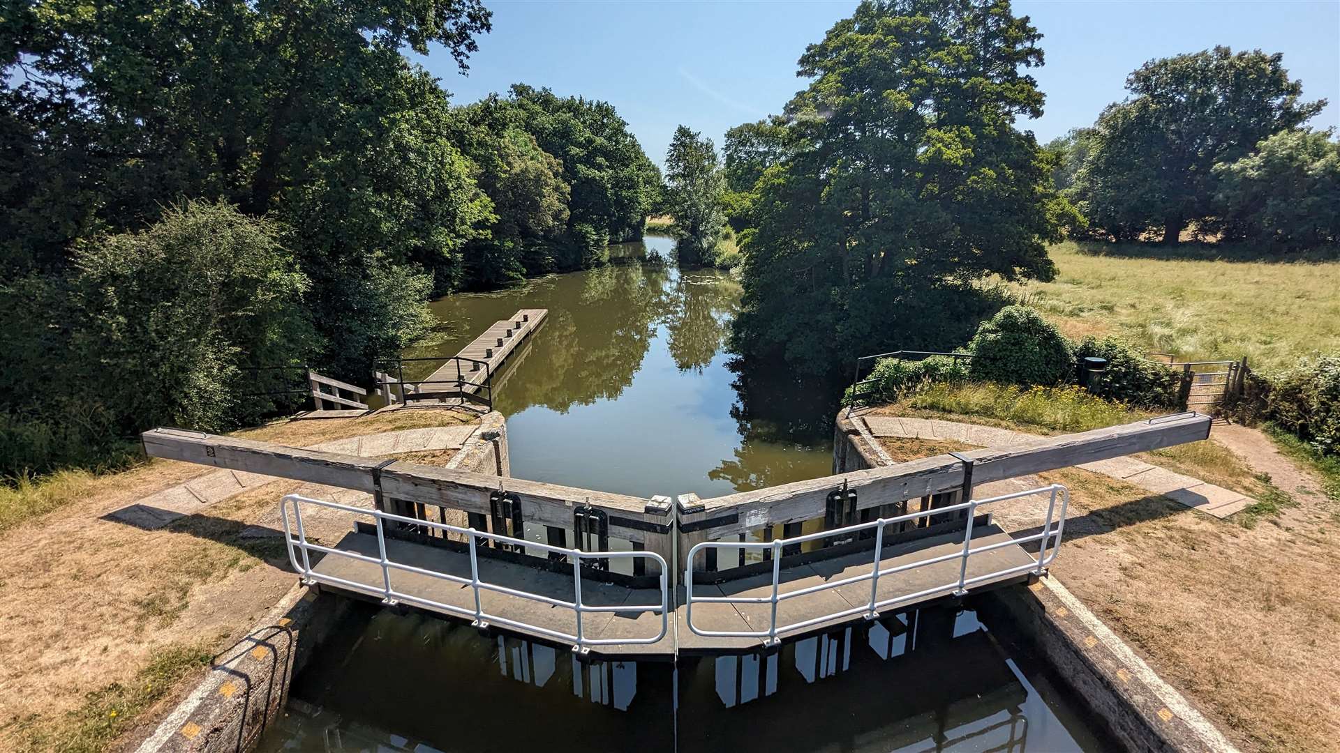 One of the many locks on this navigable stretch of the Medway