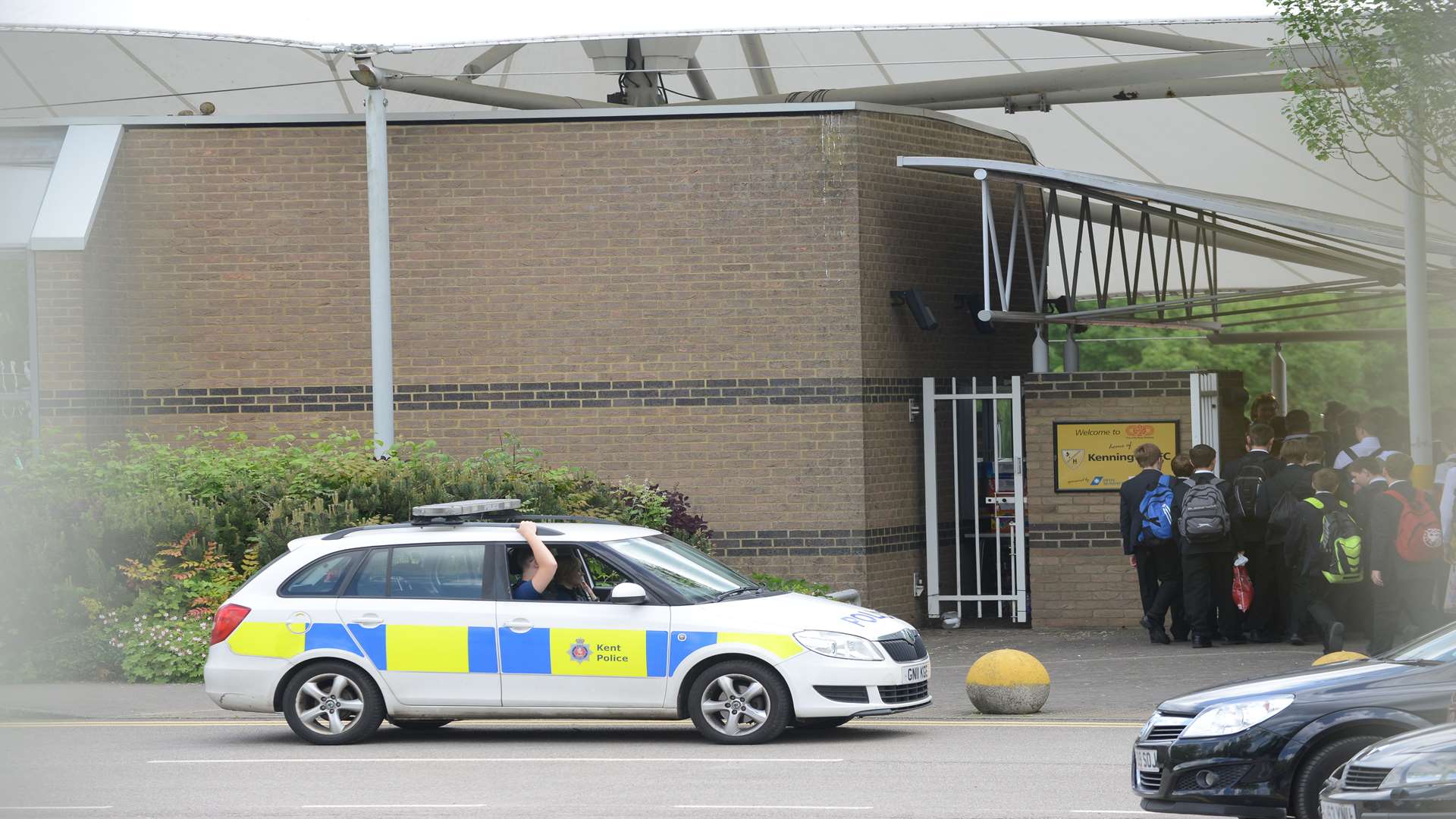 Police presence at the Norton Knatchbull sports day