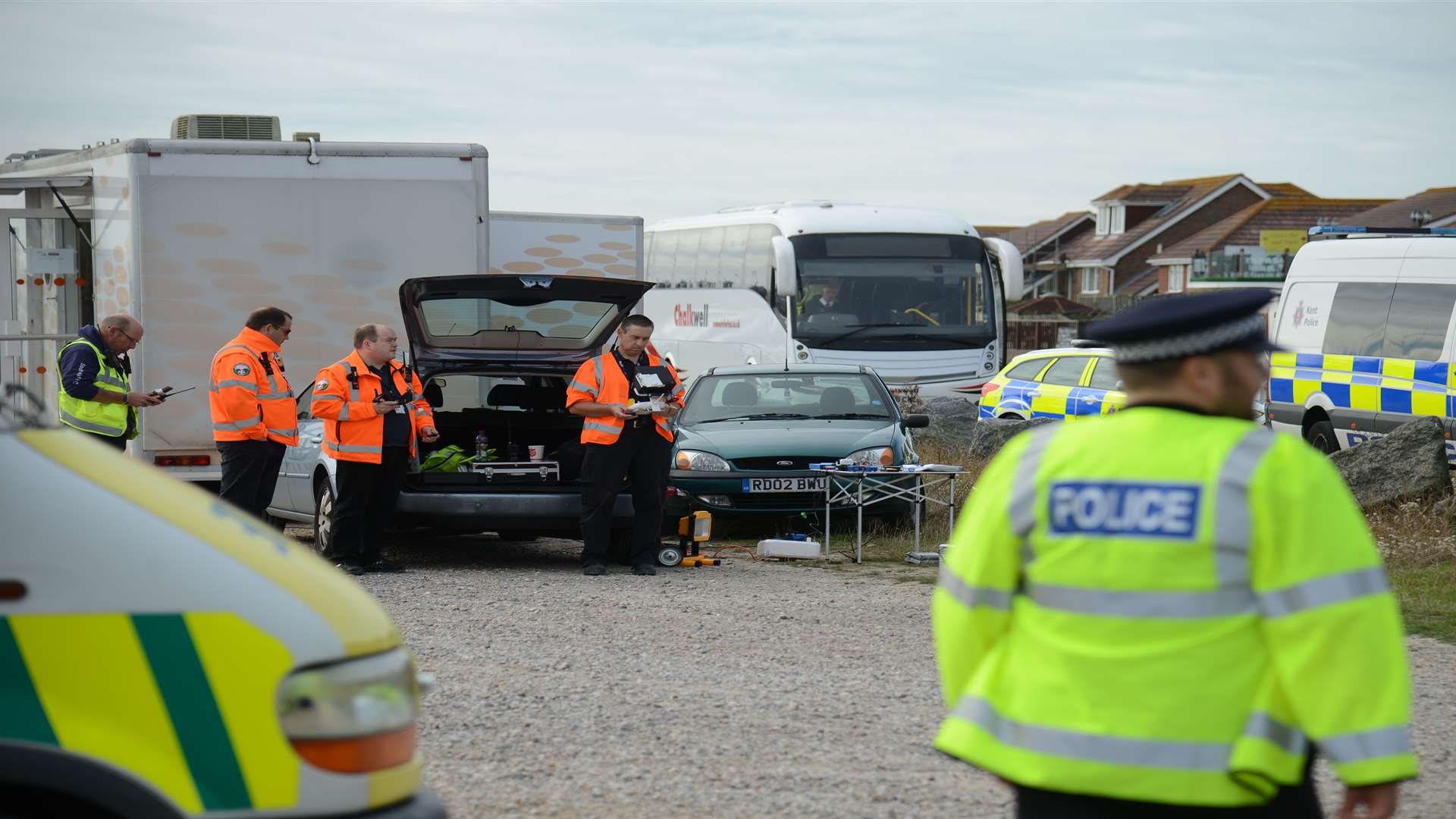 The practice evacuation along Littlestone's seafront has been taking place today. Picture: Gary Browne